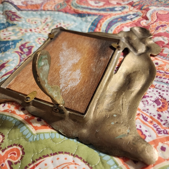 Vintage Art Nouveau Brass Picture Frame, Woman Holding Frame - Picture 6 of 10